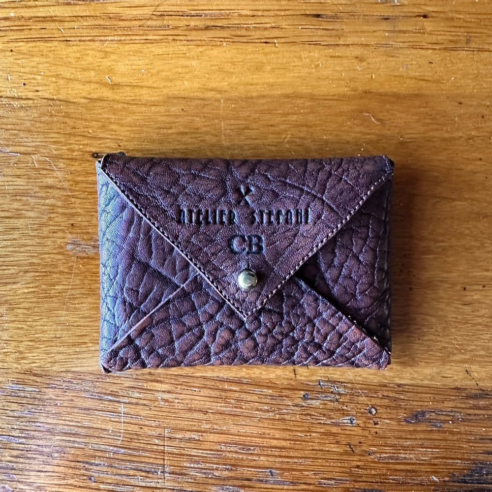 Bison Leather Envelope Wallet card holder
